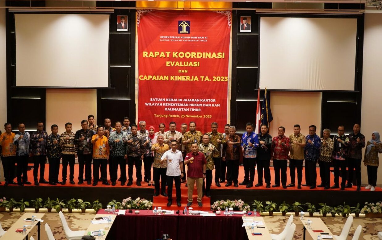 Kanwil Kemenkumham Kaltim Selenggarakan Rakor Evaluasi dan Capaian Kinerja TA. 2023 Kanwil Kaltim